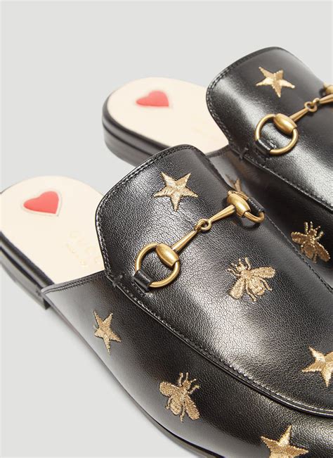 gucci bee and star mules|gucci apron toe mules.